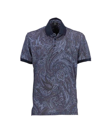 Shop ETRO  Polo Shirt: Etro paisley polo shirt with logo.
Polo shirt made of cotton pique and decorated with an all-over Paisley print.
The model is embellished with Pegaso and ETRO logo embroidered ton-sur-ton on the chest.
Regular fit.
Contrasting edges.
100% cotton.
Made in Italy.. MRMD0004 AJ041-X0883